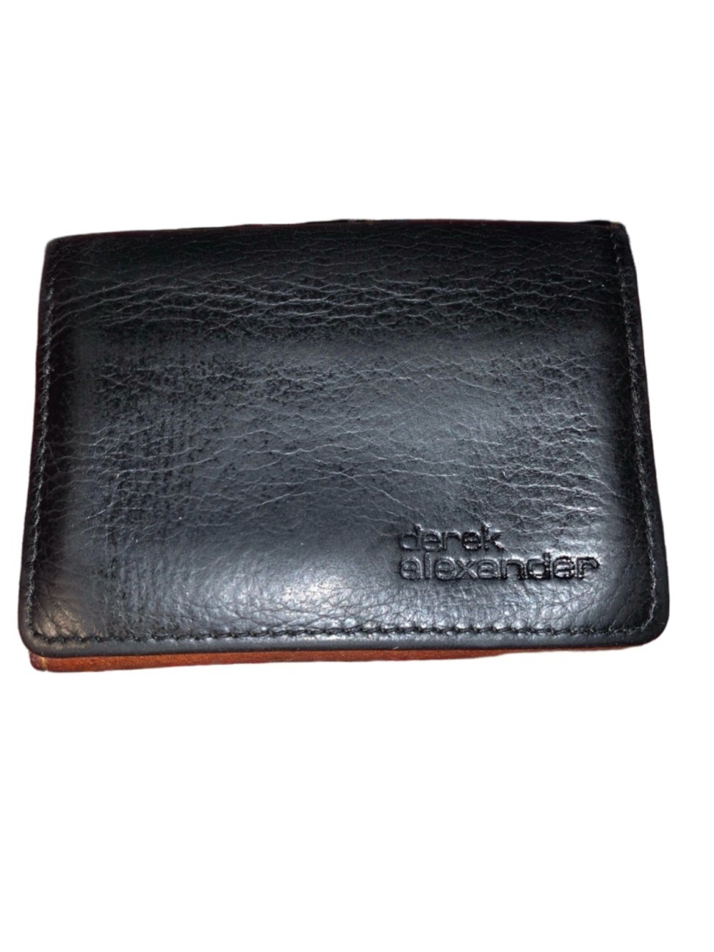 Men's Derek Alexander Black Brown Leather Bifold Wallet One Size